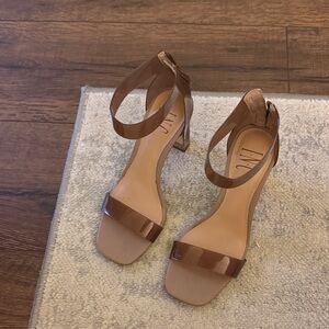 INC Tan and Brown Strappy Heels